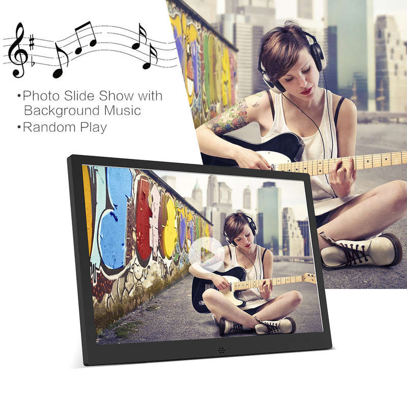12inch LED Digital Photo Frame 1280 * 800 Resolution Support 1080P Video Random Play Aluminum Alloy