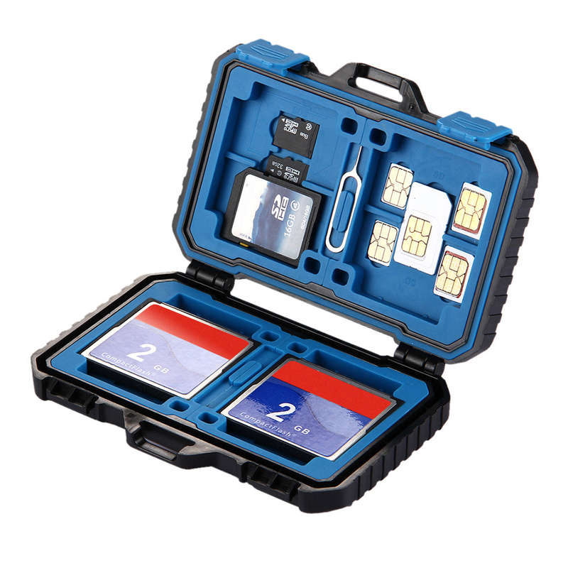 PULUZ  Waterproof Memory Card Reader Storage Box  for USB CF TF Reader SIM Cards Protector Case Hold