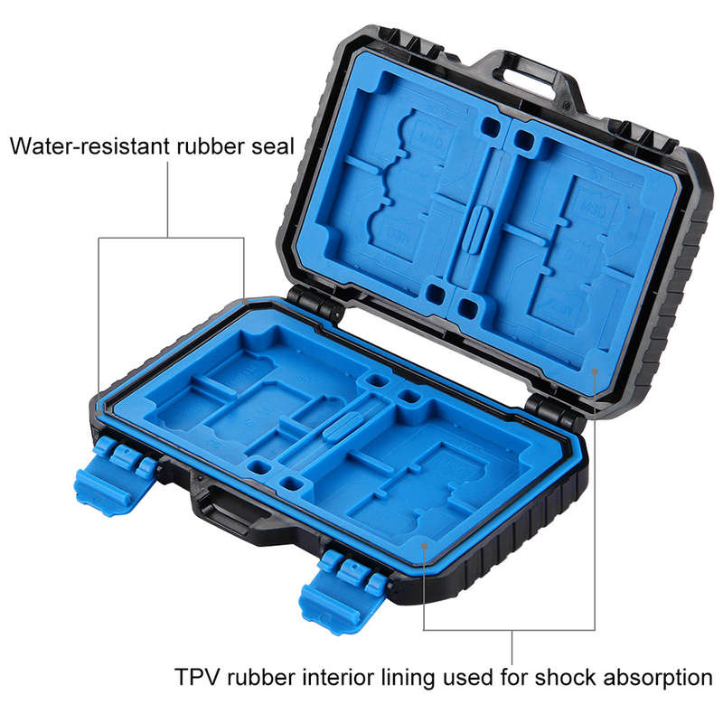 PULUZ  Waterproof Memory Card Reader Storage Box  for USB CF TF Reader SIM Cards Protector Case Hold