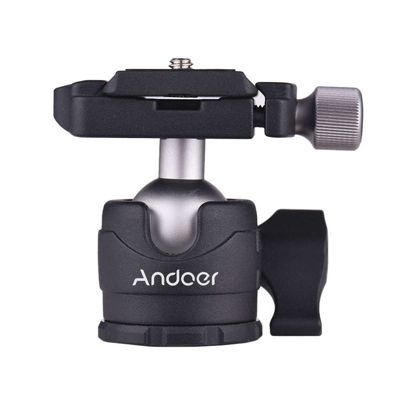 Andoer Mini Tabletop Ball Head 360 Degree Video Tripod Ballhead Mount with Quick Release Plate and B