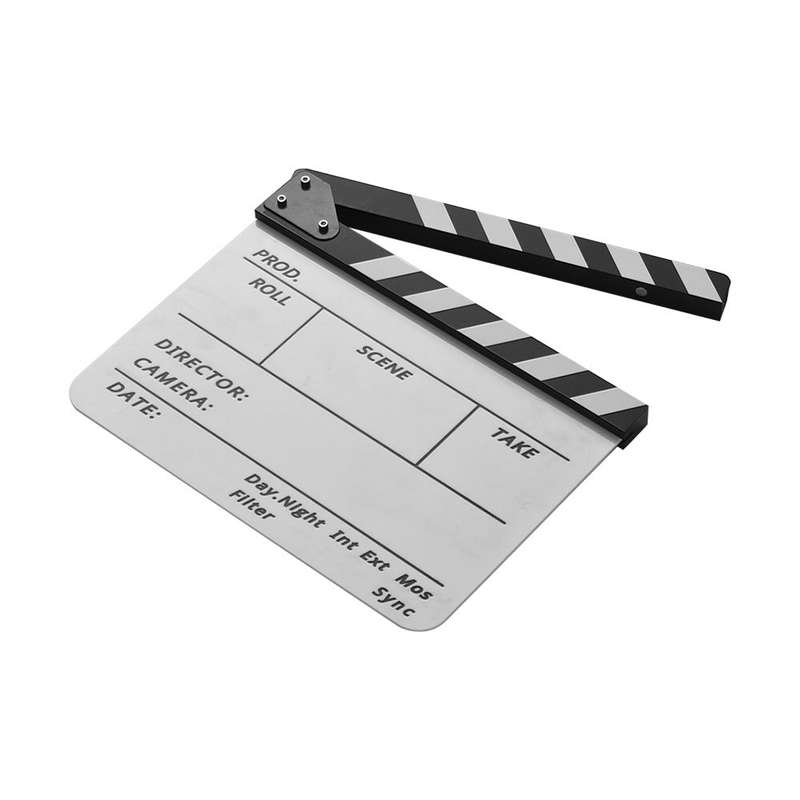 Dry Erase Acrylic Director Film Clapboard Movie TV Cut Action Scene Clapper Board Slate with Marker