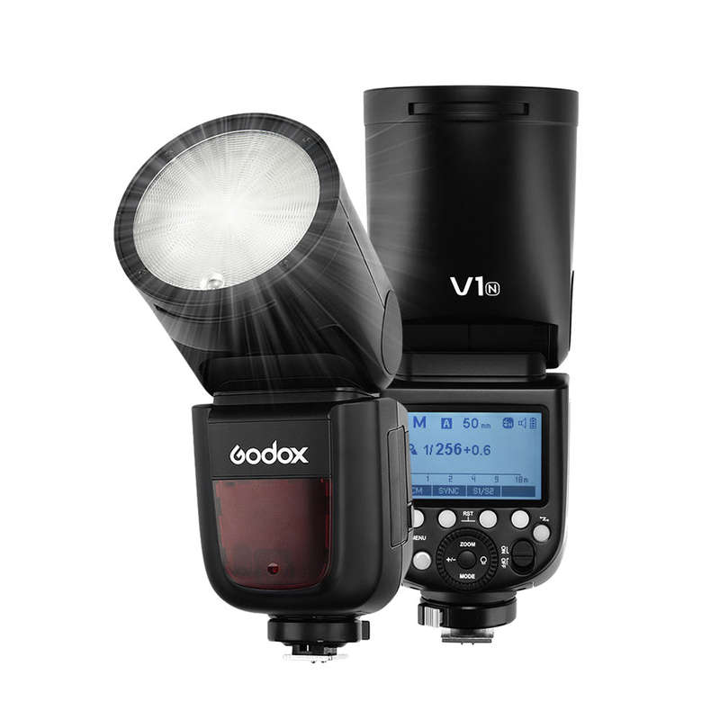 Godox V1N Professional Camera Flash Speedlite Speedlight Round Head Wireless 2.4G Fresnel Zoom Compa
