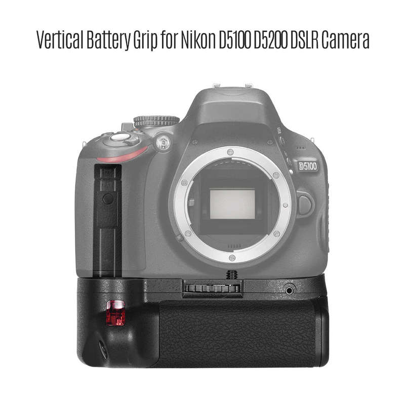 Vertical Battery Grip Holder for Nikon D5100 D5200 DSLR Camera EN-EL 14 Battery Powered with IR Remo
