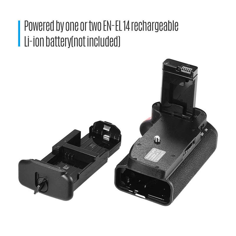 Vertical Battery Grip Holder for Nikon D5100 D5200 DSLR Camera EN-EL 14 Battery Powered with IR Remo