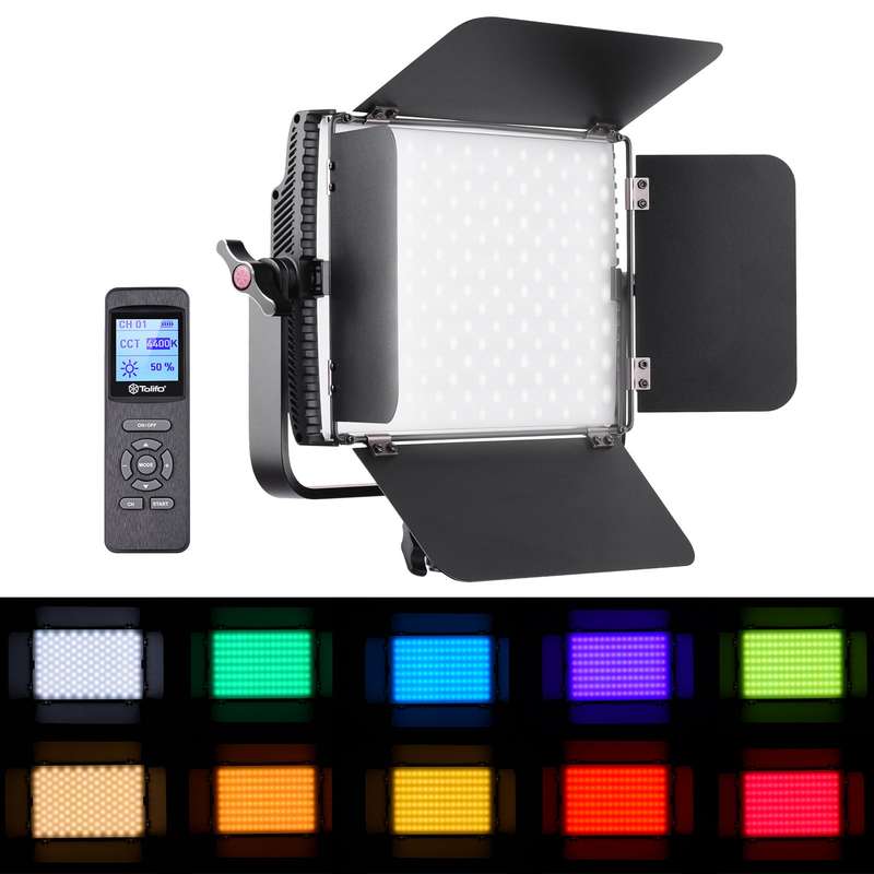 Tolifo GK-S60RGB 60W RGB LED Video Light 3200K-5600K Dimmable Photography Fill Light with 2.4G Wirel