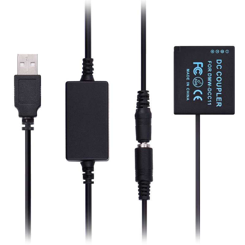 Andoer DMW-DCC11 USB Power Kit DC Coupler Dummy Battery Replace of DMW-BLG10/BLE9 Battery with USB D
