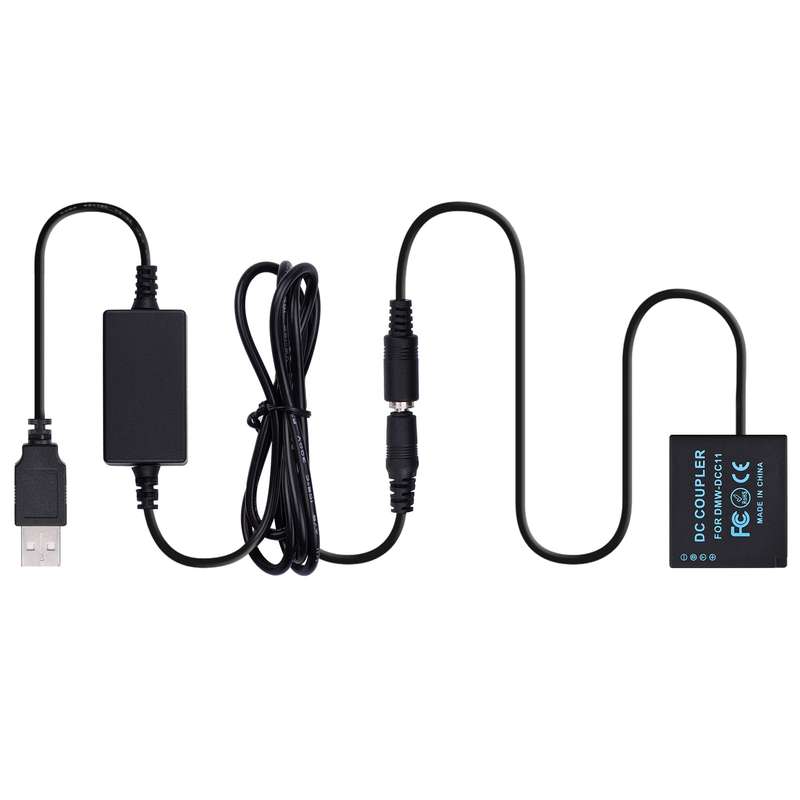 Andoer DMW-DCC11 USB Power Kit DC Coupler Dummy Battery Replace of DMW-BLG10/BLE9 Battery with USB D