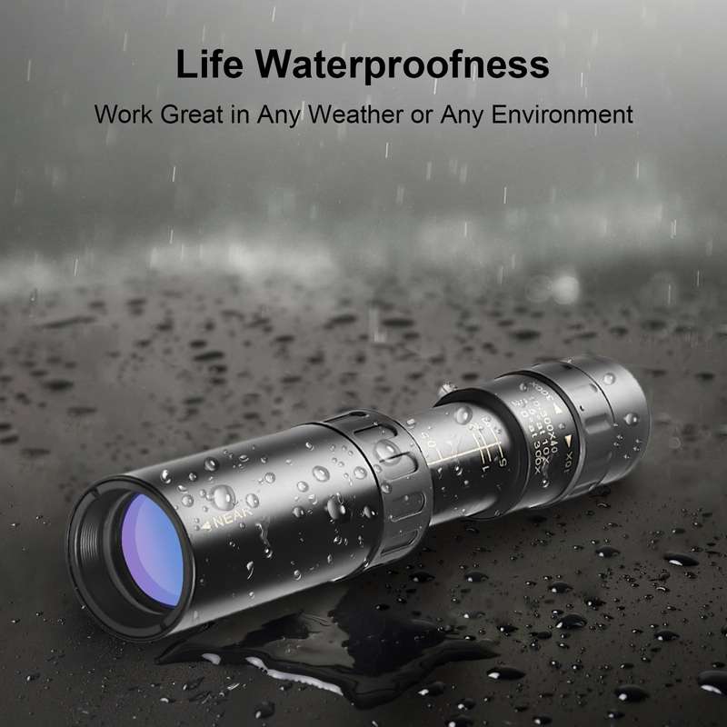 10X-300X Monocular Telescope Compact Waterproof Telescope with FMC Lens BAK4 Prism Carrying Bag Lany