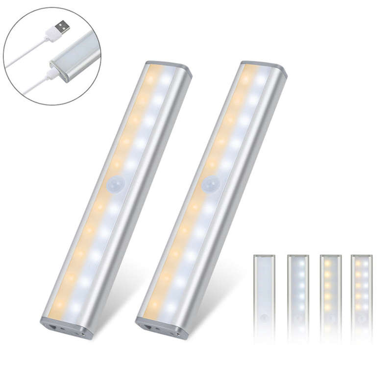 2PCS Cabinet Lights Motion Sensor Lights USB Rechargeable 20 LED Cabinet Lighting Magnetic Re