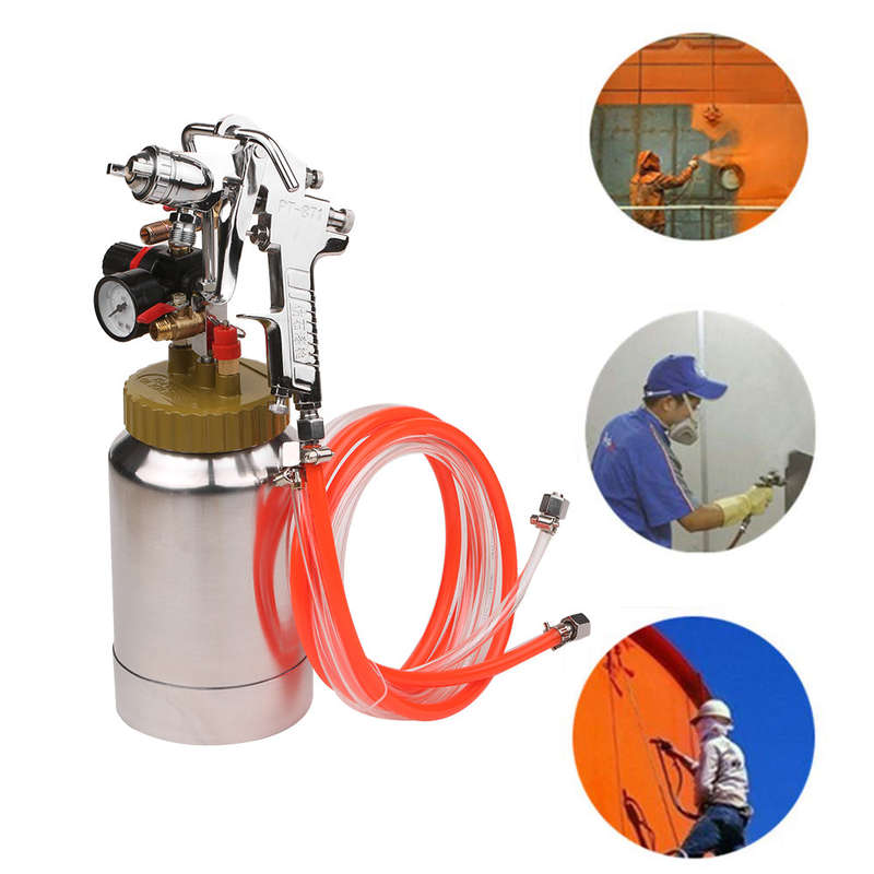 2L Pressure Pot Tank with Air Spray Gun and Regulator for Natural Stone Sprayer Putty Sprayer Paint