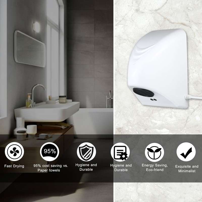 Automatic Commercial Hand Dryer 600W Electric Hand Dryers Household Hand-Drying Device Bathroom Warm