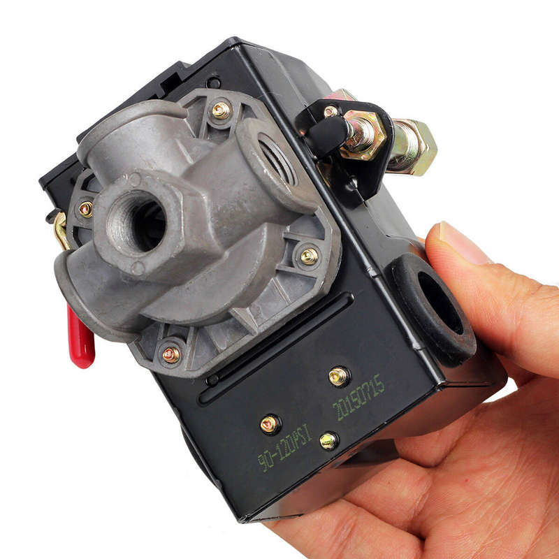 Air Compressor Pressure Switch Control Valve 120PSI 4 Port Unloader On/Off Lever