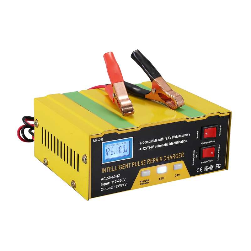 12V/24V Battery Charger Intelligent Pulse Repair Type Charger with Digital Display for Car Cell Moto