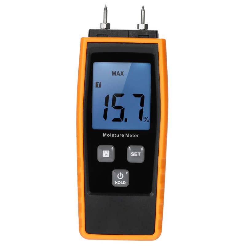 Handheld Mini Moisture Meter Digital LCD Lumber Damp Meter Wood Moisture Detector Humidity Tes