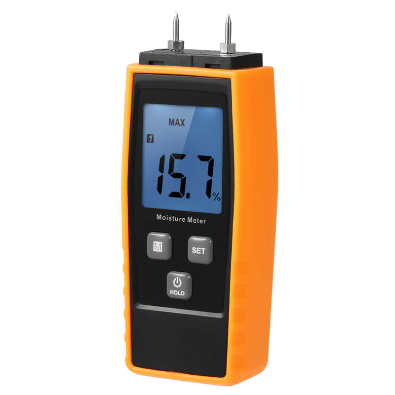 Handheld Mini Moisture Meter Digital LCD Lumber Damp Meter Wood Moisture Detector Humidity Tes
