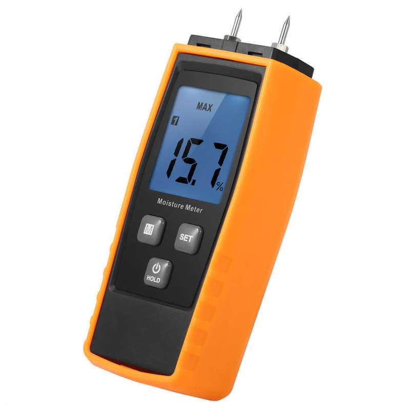 Handheld Mini Moisture Meter Digital LCD Lumber Damp Meter Wood Moisture Detector Humidity Tes