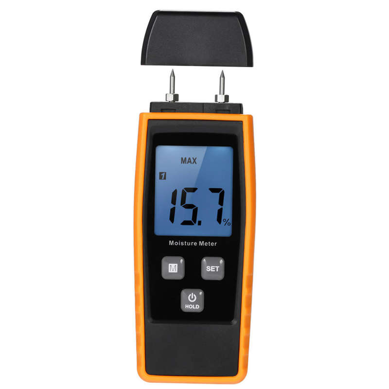 Handheld Mini Moisture Meter Digital LCD Lumber Damp Meter Wood Moisture Detector Humidity Tes