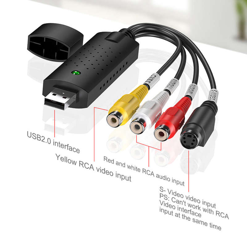 VHS to Digital Converter USB 2.0 Video Converter Audio Capture Card VHS Box VHS VCR TV to Digi