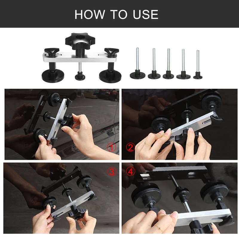 Paintless Dent Puller with Mallet T Bar Bridge Puller and 37pcs Glue Tabs Repair Pens A Carry