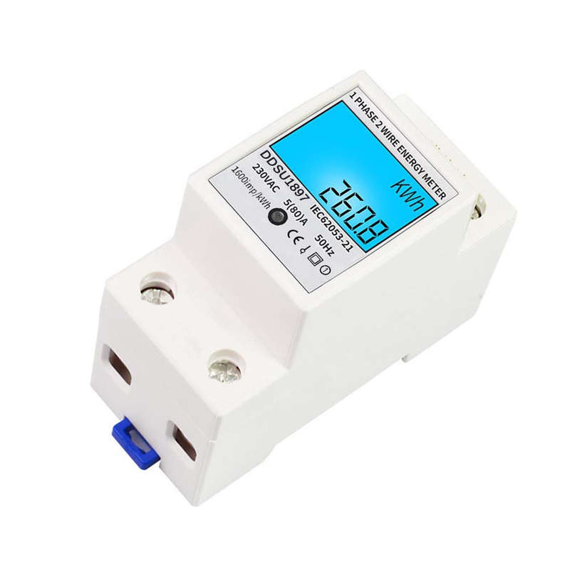 Digital Electric Energy Meter Single Phase DIN Rail Electricity Meter One Phase Two Wire Multi