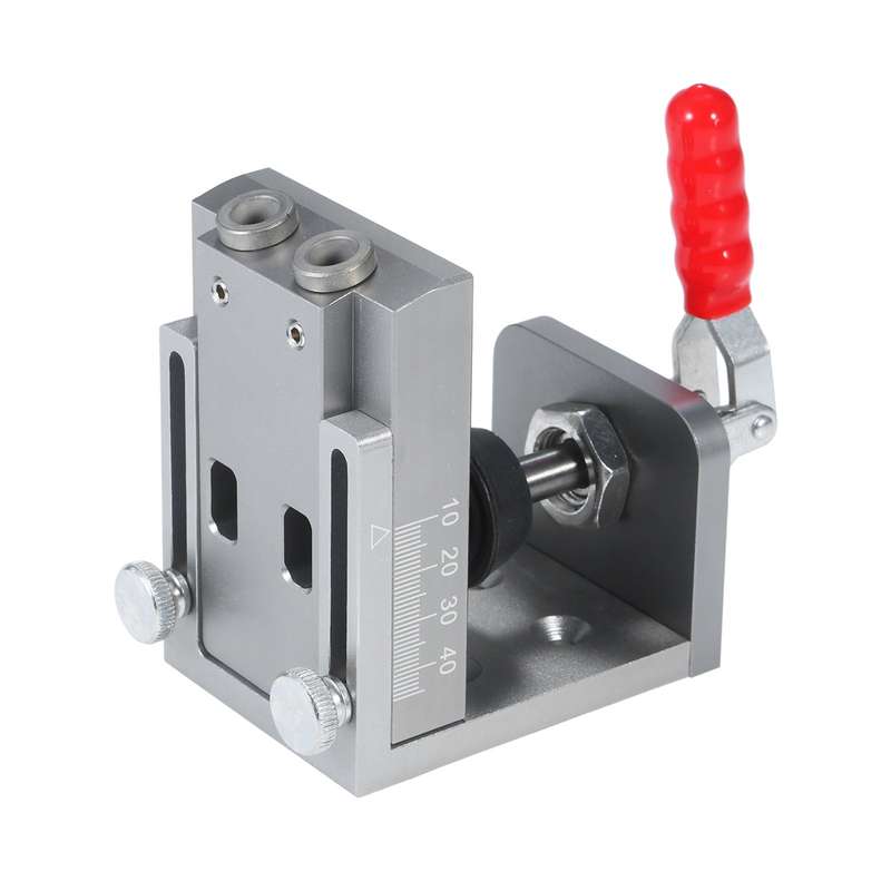 Pocket Hole Locator Jig Kit Aluminum Alloy 15 Degree Angle Oblique Hole Drilling Guide Positioner wi