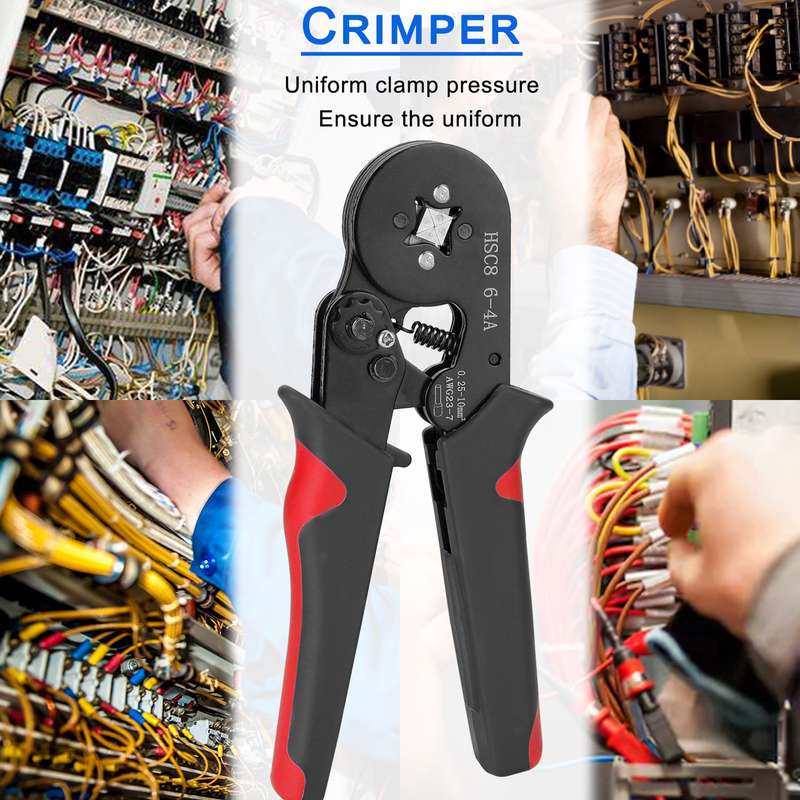 HSC8 6-4 0.25-10m AWG23-7 Ferrule Crimping Tool Kit High Hardness Crimper Plier with 1200pcs