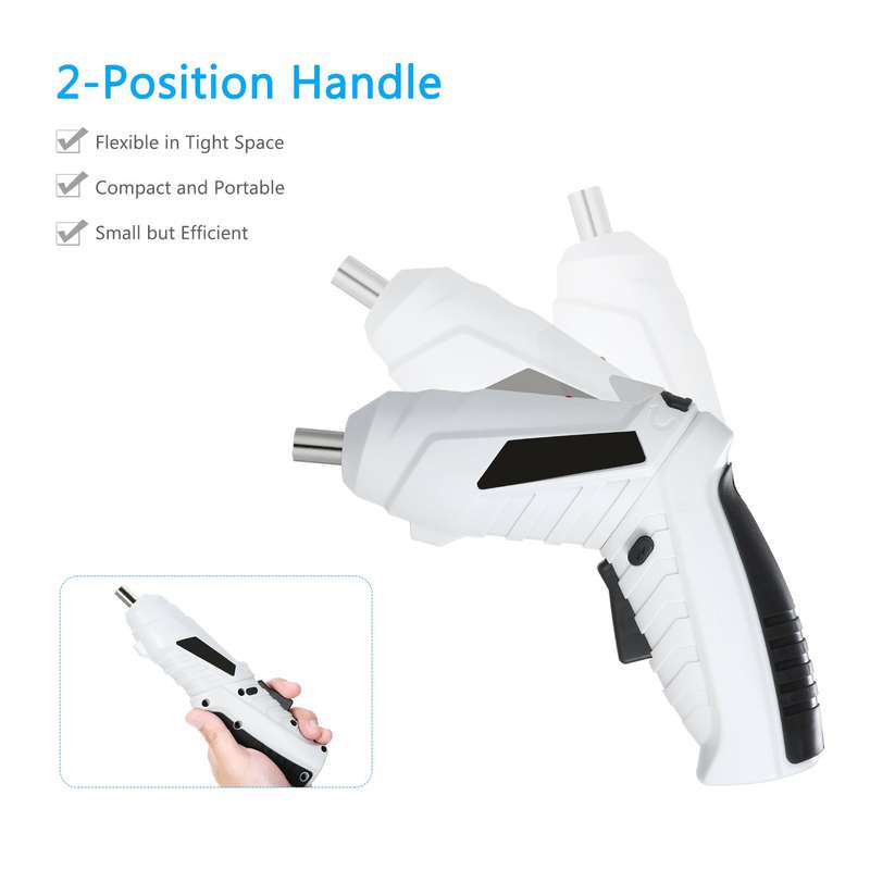 Cordless Screwdriver 1300mAh USB Rechargeable Electric Screwdriver Adjustable 2 Position Drill Screw