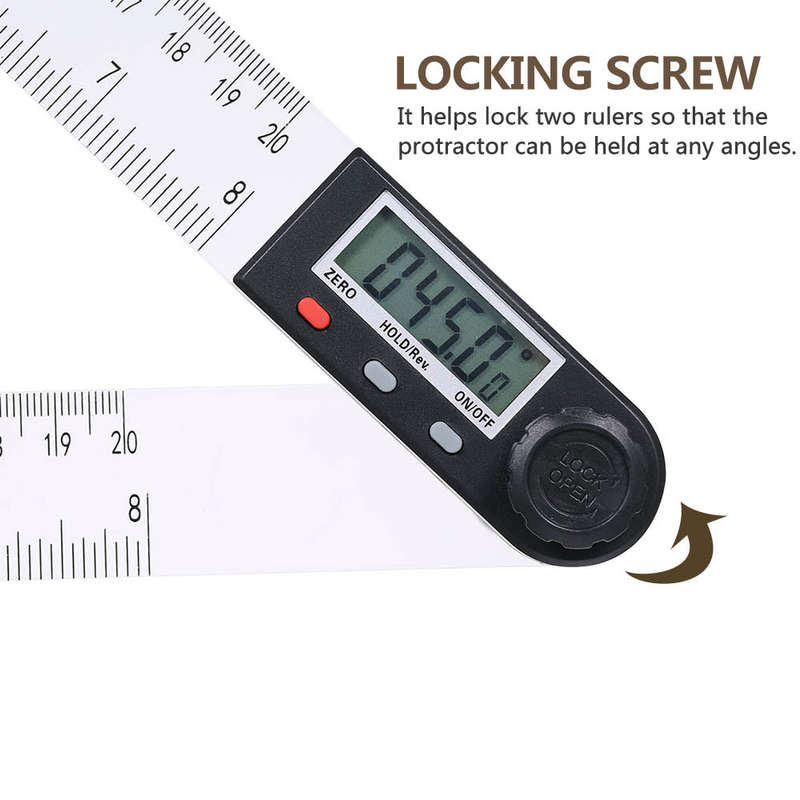 0-200mm Multifunctional Digital LCD Display Angle Ruler 360 Electronic Goniometer Protractor