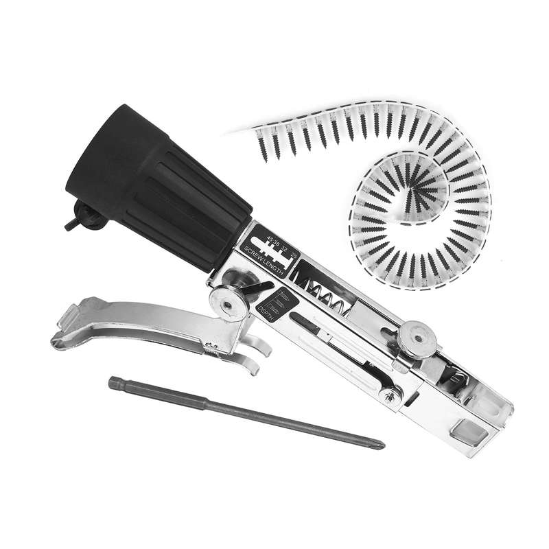 Automatic Chain Nail Gun Adapter Power Drill Attachment With Screws Woodworking Tool Auto Feed Screw