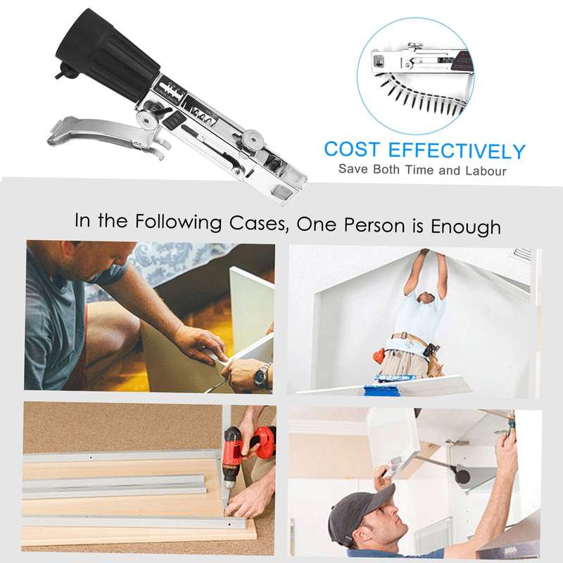 Automatic Chain Nail Gun Adapter Power Drill Attachment With Screws Woodworking Tool Auto Feed Screw