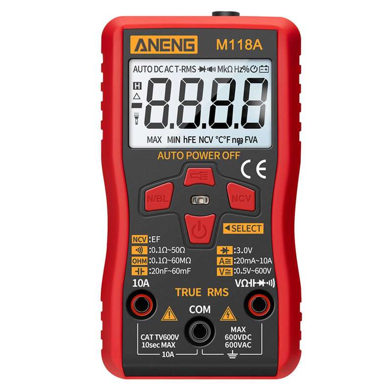 ANENG M118A Auto Ranging Digital Multimeter High-Accuracy TRMS 6000 Counts Voltage Current Ohm