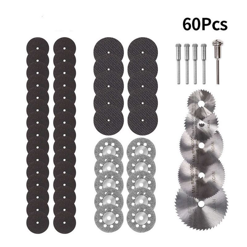 60Pcs Diamond Cutting Wheels Set for Rotary Tool Die Grinder Metal Cut Off Disc