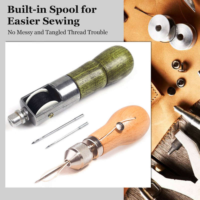 Leather Stitching Tool Hand Stitcher Sewing Awl Upholstery Repair Stitching Sewing Tool with 1 PCS W