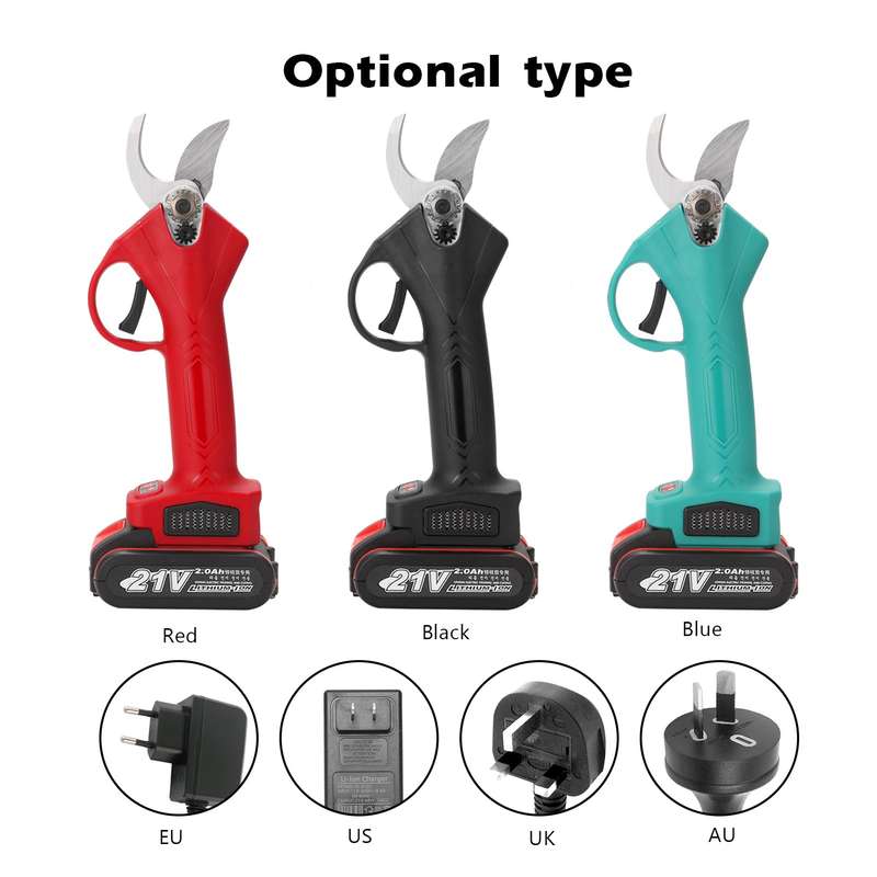 21V Cordless Electric Pruner Pruning Shear Efficient Fruit Tree Bonsai Pruning Branches Cutter Lands