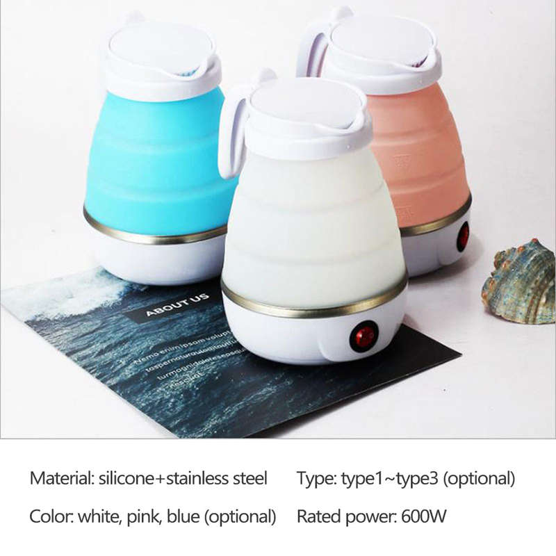 Mini Travel Winter Outdoor Portable Electric Kettle Foldable Kettles Food Grade Silicone Small