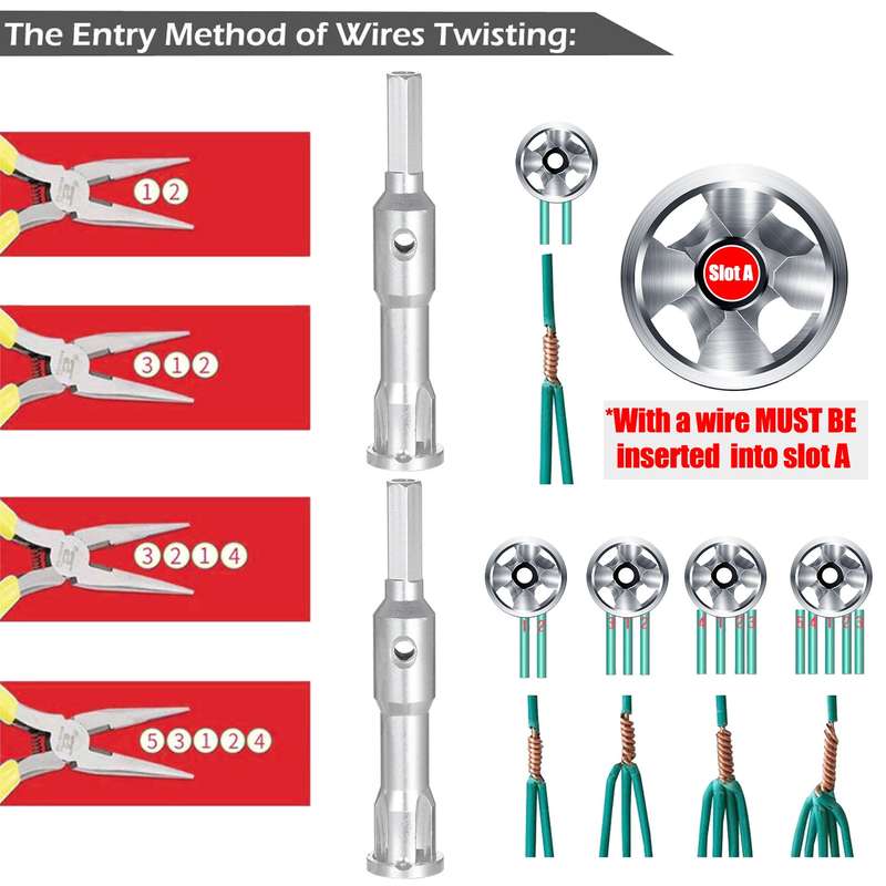 Wire Twisting Tool Wire Stripper and Twister for Stripping and Twisting 11/12/13AWG Solid Wires for