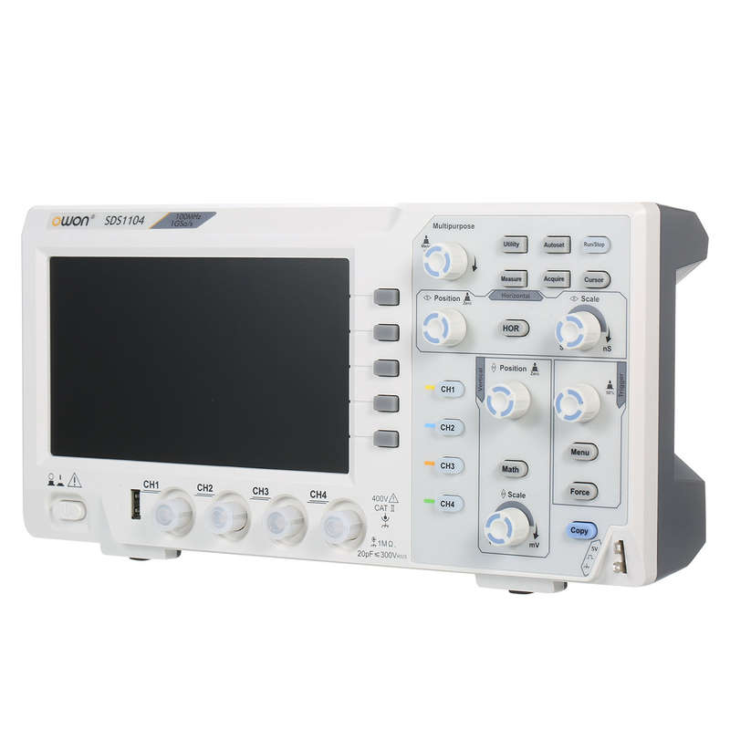 Owon SDS1104 4-CH Digital Storage Oscilloscope with 7-inch LCD Display Handheld Portable Oscil