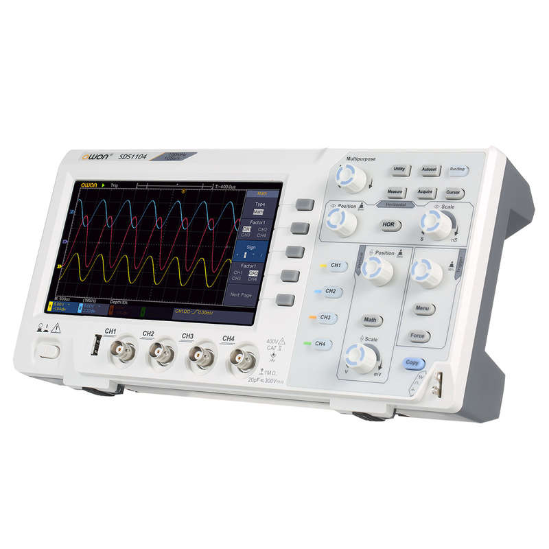 Owon SDS1104 4-CH Digital Storage Oscilloscope with 7-inch LCD Display Handheld Portable Oscil