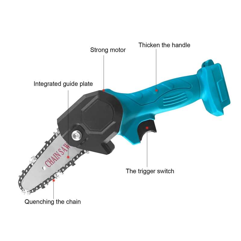 Portable Electric Pruning Saw Small Wood Spliting Chainsaw One-handed Woodworking Tool for Garden Or