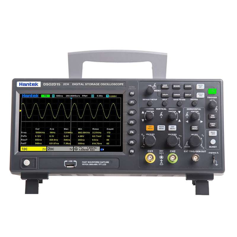Hantek DSO2D15 Digital Oscilloscope Meter Desktop Oscillograph Oscillometer 800 * 480 Pixel 7
