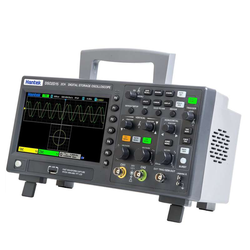 Hantek DSO2D15 Digital Oscilloscope Meter Desktop Oscillograph Oscillometer 800 * 480 Pixel 7