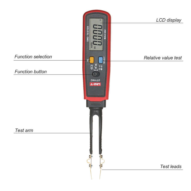 UNI-T SMD Tester Resistor Capacitor Diode (RCD) Parameter Meter LCD Auto Range SMD Digital Mu