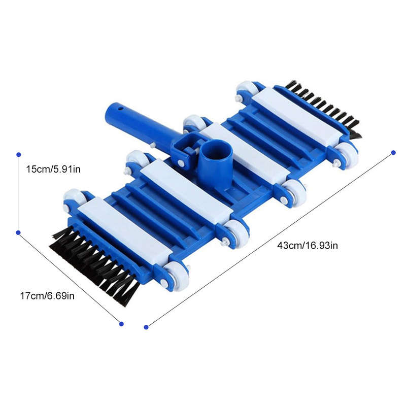 14-Inch Swimming Pool Vacuum Head Suction Head with Brush Flexible Vacuum Brush Head with Weig