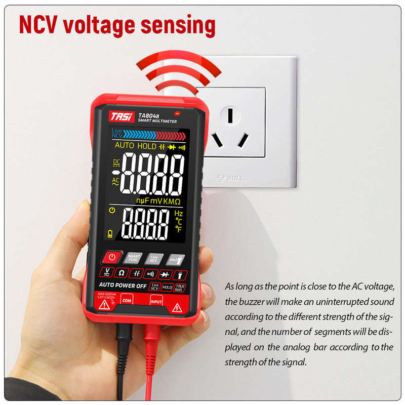 TASI TA804B Digital Multimeter Professional Auto Tester True RMS Multimeter Ultra-Thin Intelligent O