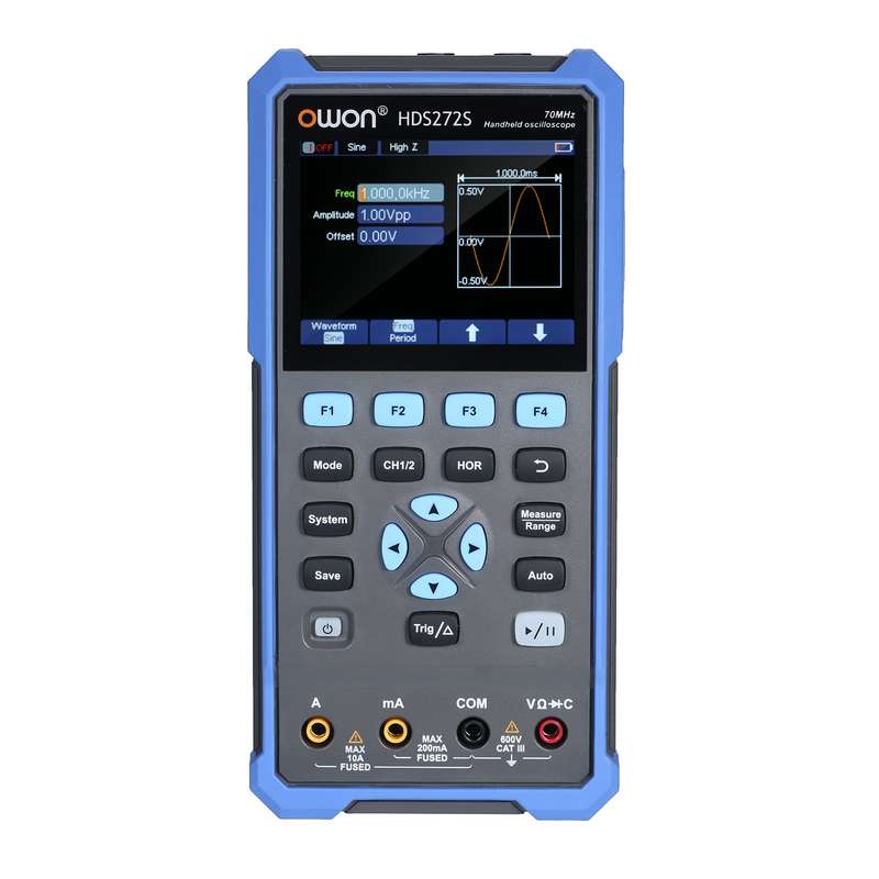 OWON Oscilloscope Multimeter Waveform Generator HDS272S 2CH 70MHz Bandwidth 20000 Counts 3-in-