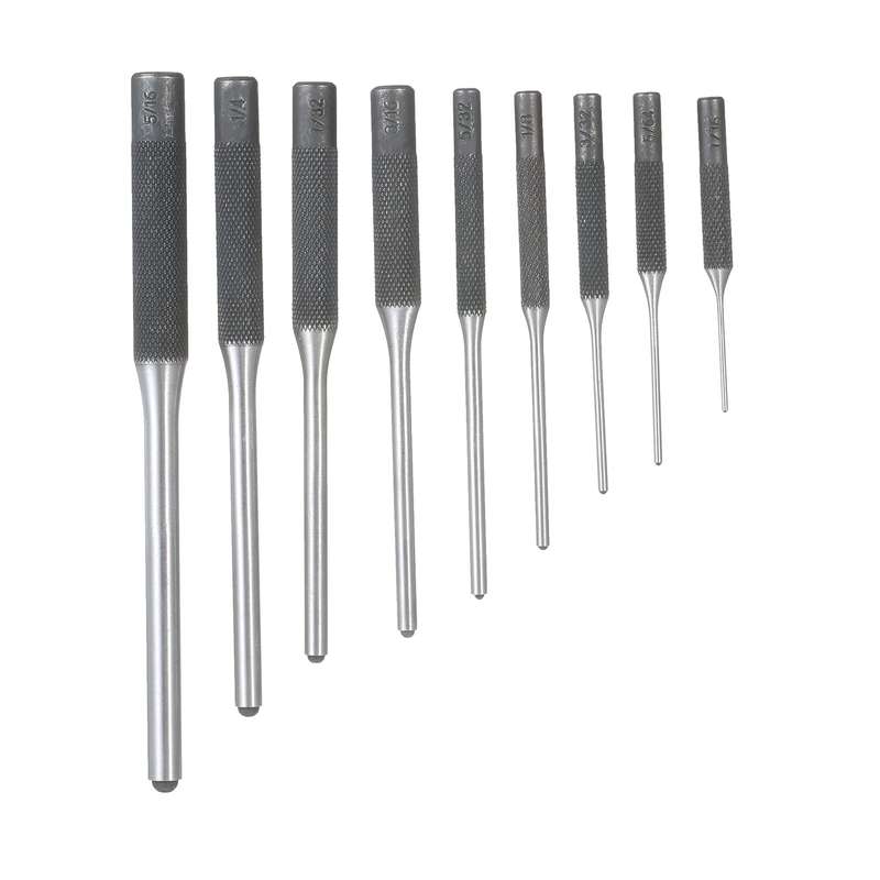 9 Pieces Roll Pin Punch Set Steel Punches Hand Pin Removing Tool with Carrying Case for Jewel