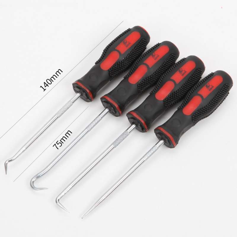 4Pcs Oil Seal Metal Hooks Rubber O-ring Removal Hook Car Screw Driver Hobby Tool