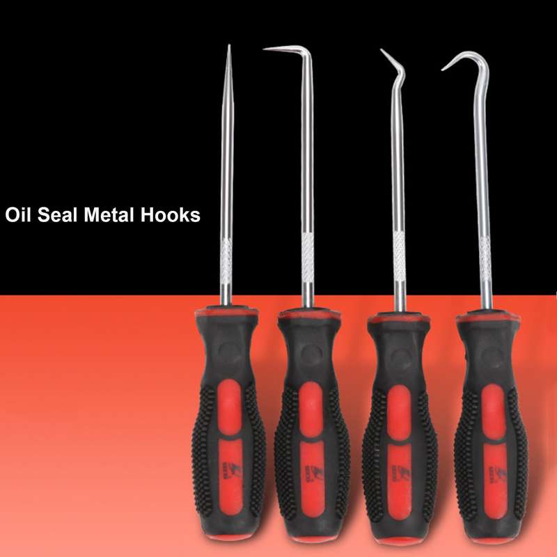 4Pcs Oil Seal Metal Hooks Rubber O-ring Removal Hook Car Screw Driver Hobby Tool