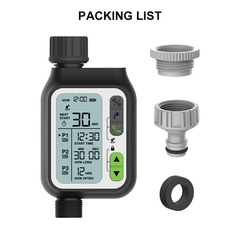 Electronic Irrigation Regulator Automatic Irrigation Timer with Large LCD Screen Waterproof Sp