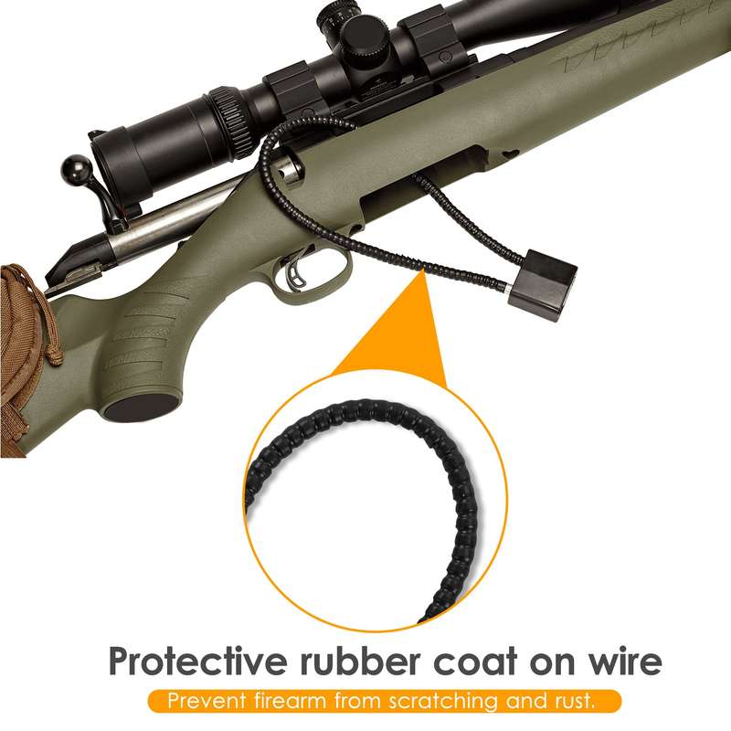 8.5-Inch Cable Gun Lock Rugged Keyed Cable Lock Helmet Bike Lock with Keys for Shotgun Pistol